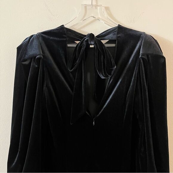 Rebecca Minkoff Black Gwen Velvet Long Sleeve Mini Dress Size 6 NWT - Picture 14 of 16